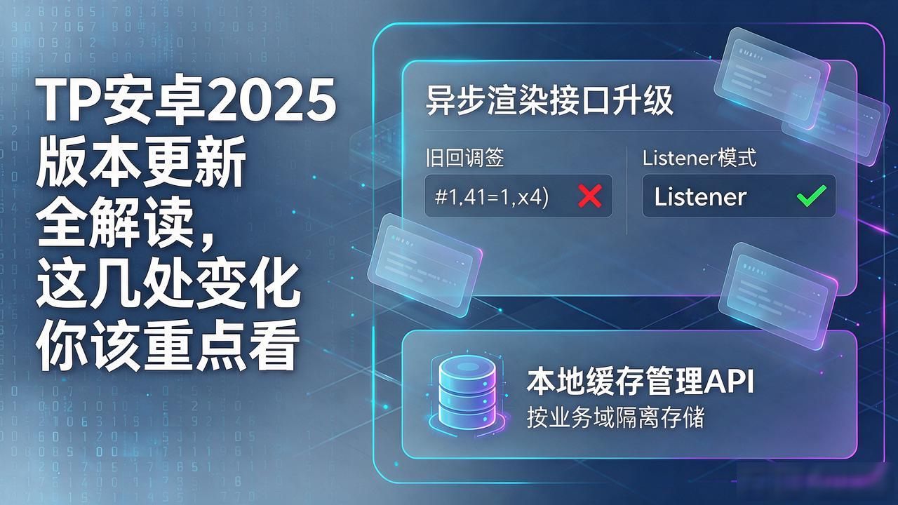 异步渲染接口版本升级本地缓存管理API_2025年TP安卓版本更新 界面重构性能调优新API_2025年TP安卓版本更新内容全解析
